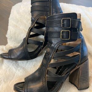 Freebird by Steven Tiara Distressed Strappy Leather Booties